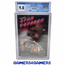 This copy of Star Voyager for the Nintendo Entertainment System NES is a factory sealed. The game is graded and protected by CGC games. It is a pristine 9.8 A+ Mint Gem.  This a very close to Top Pop if not the only 1. 