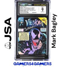 Eddie Brock 0233 Marvel Universe Borderless Mythic Foil "Mark Bagley" singed CGC Mint 9 Graded MTG Card
