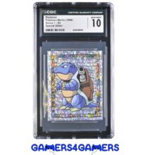 Blastoise Series 1 - S4 Pokemon Merlin Special Glitter CGC Gem Mint 10 Graded Pokemon Sticker