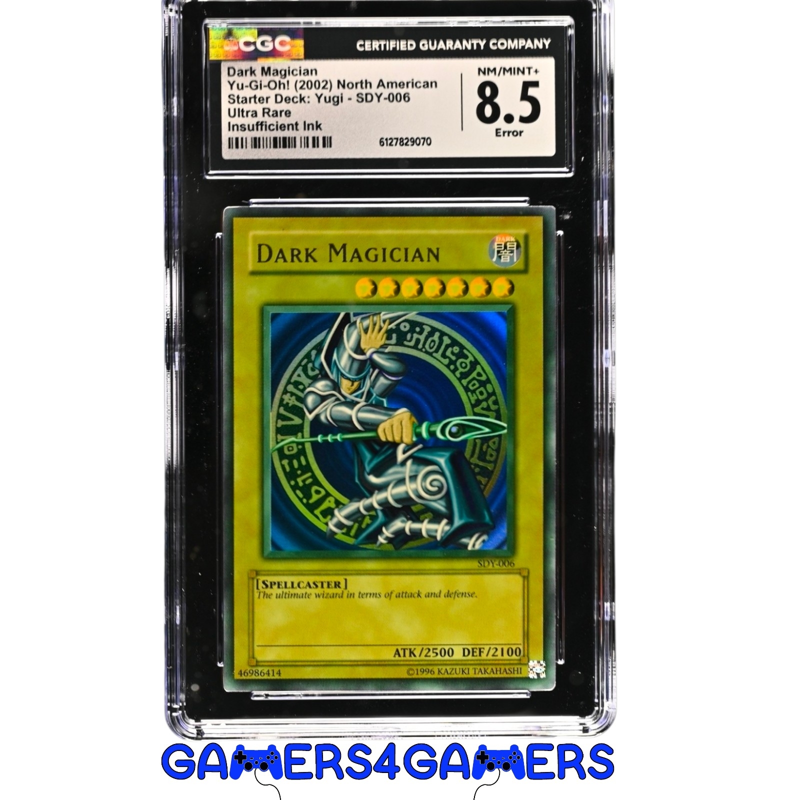 Dark Magician FADED SDY-006 Error Yu-Gi-Oh! yugi CGC 8.5 graded psa slab