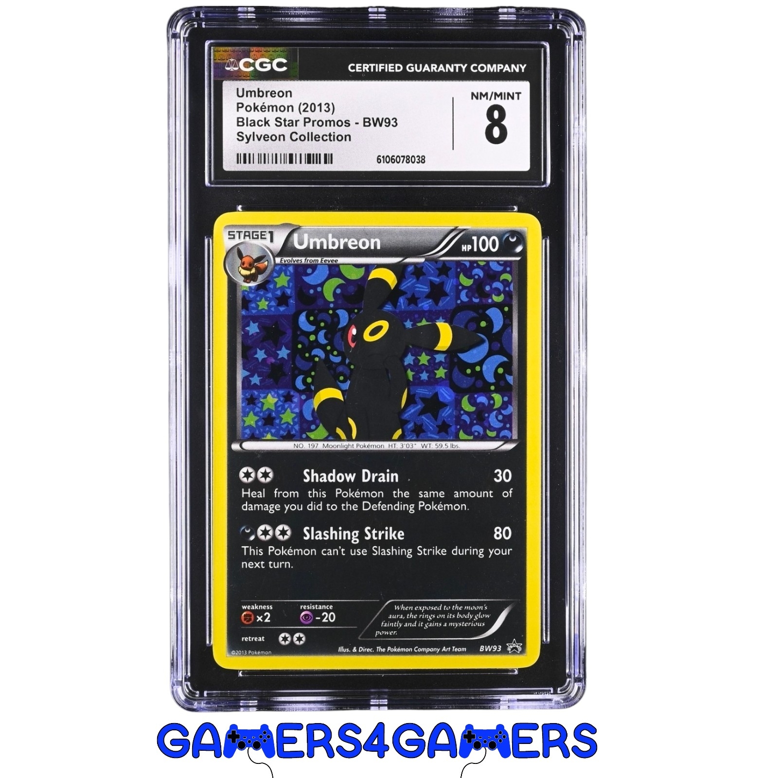 Umbreon Black Star Promo BW93 Sylveon Collection CGC 8 Graded slab Beckett PSA