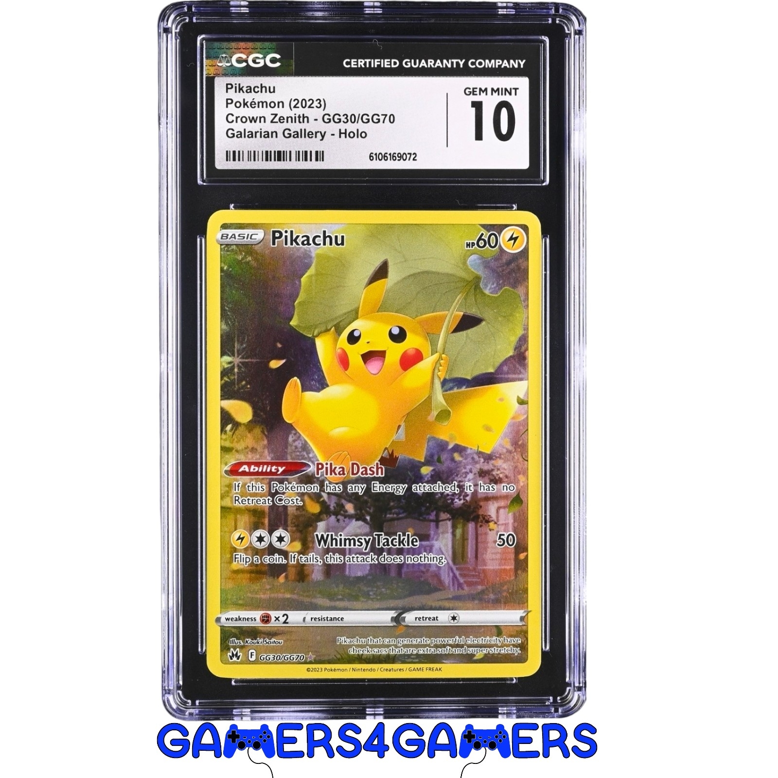 Pikachu GG30/GG70 Crown Zenith: Galarian Gallery Holo CGC 10 Graded Beckett PSA